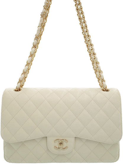 Chanel Deca Matelasse Chain Shoulder Bag White
