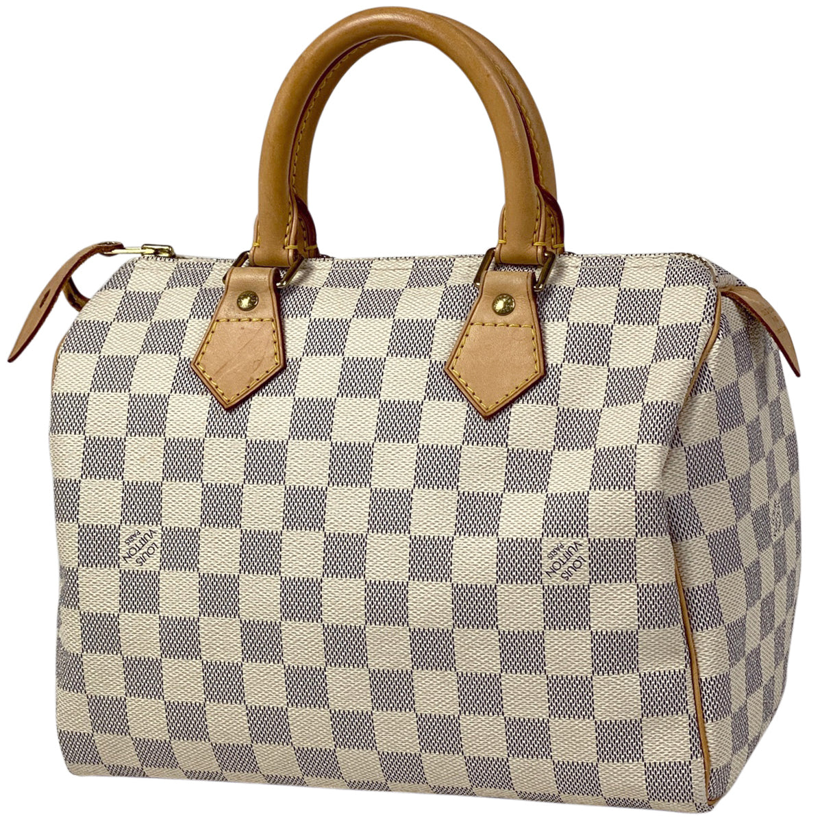 Louis Vuitton Speedy 25 Handbag Damier Azur White