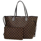 Louis Vuitton Neverfull MM Handbag Tote Bag Damier Brown