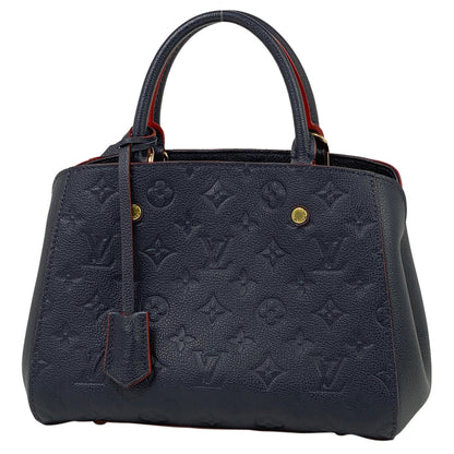Louis Vuitton Montaigne BB Handbag Monogram Implant Marine Rouge