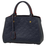 Louis Vuitton Montaigne BB Handbag Monogram Implant Marine Rouge