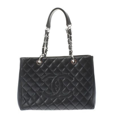 Chanel Matelasse Gst Black Silver Hardware Caviar Skin Tote Bag