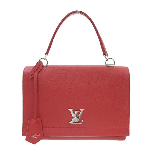Louis Vuitton Lock Me 2 Handbag Calf Leather Ruby red