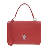 Louis Vuitton Lock Me 2 Handbag Calf Leather Ruby red