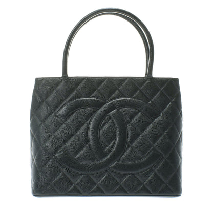 Chanel Gold Hardware Caviar Skin Tote Bag Black