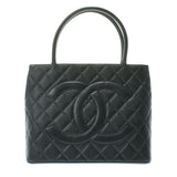 Chanel Gold Hardware Caviar Skin Tote Bag Black