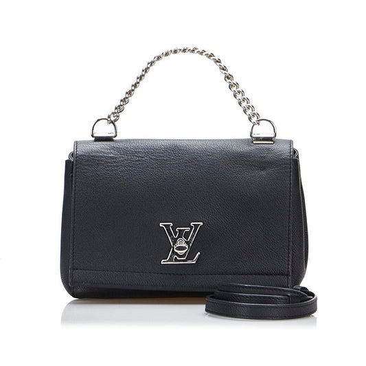 Louis Vuitton Lock Me 2 BB Handbag Shoulder Bag 2WAY Noir Black Leather