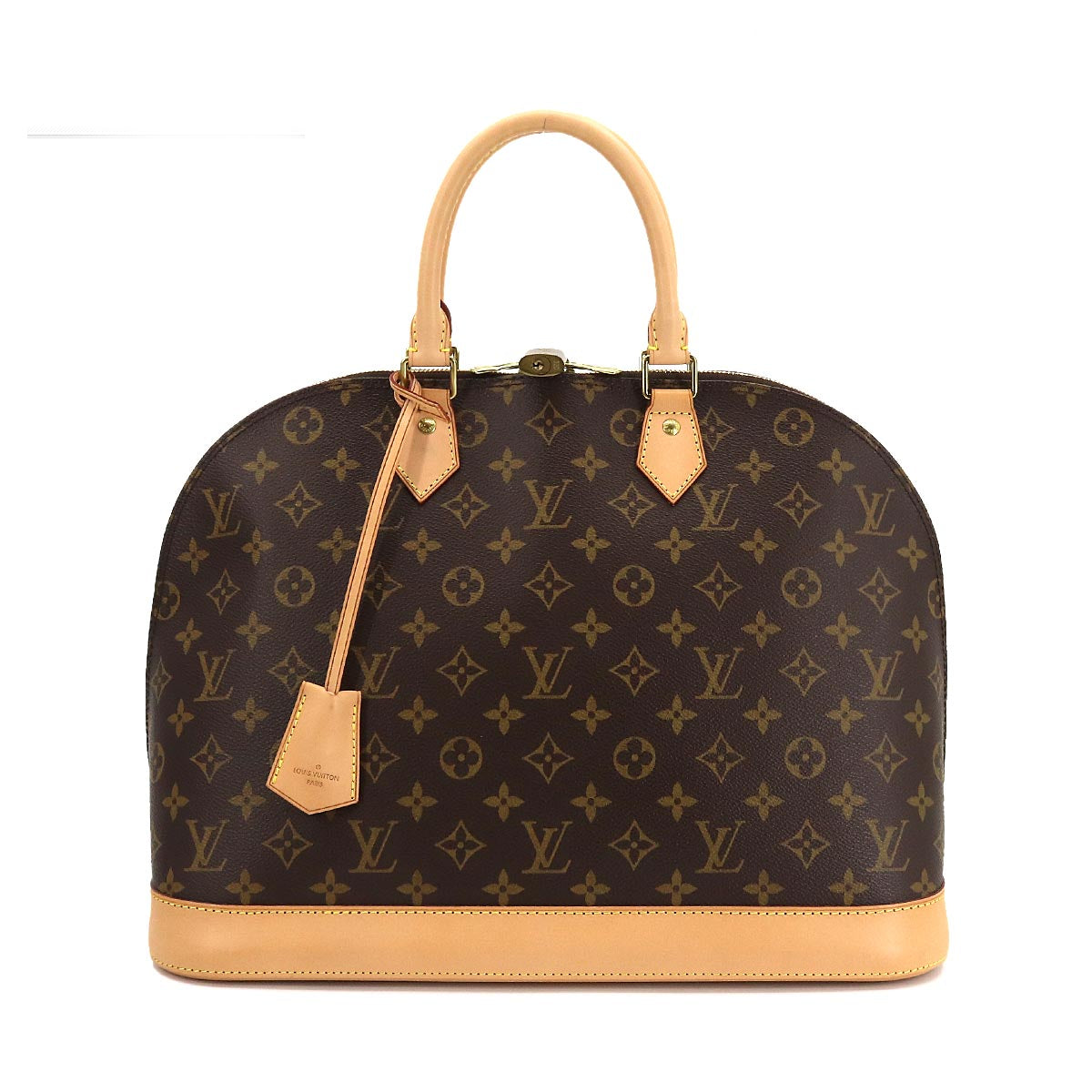 Louis Vuitton Monogram Alma GM Hand Bag Brown Gold Metal Fittings