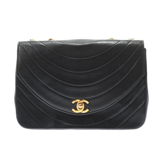 Chanel Chain Shoulder Black Gold Hardware 01 Lambskin Shoulder Bag