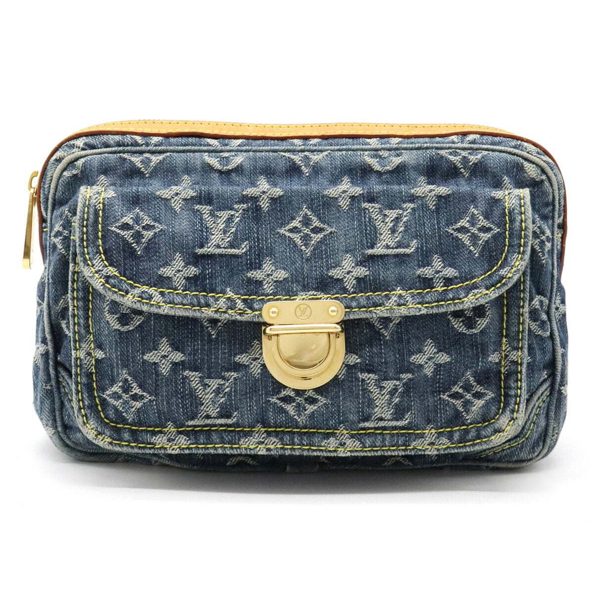 Louis Vuitton Monogram Denim Bum Bag Waist Bag Body Bag Shoulder Bag Blue