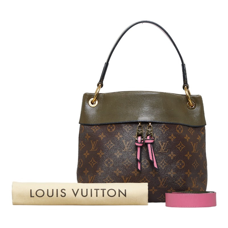 Louis Vuitton Monogram Tuileries Shoulder Bag Brown Khaki Leather