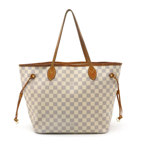 Louis Vuitton Damier Azur Neverfull MM Tote Bag Shoulder Bag