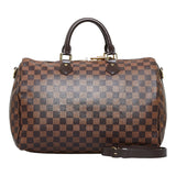 Louis Vuitton Damier Speedy 35 Bandouliere Ebene Brown Leather