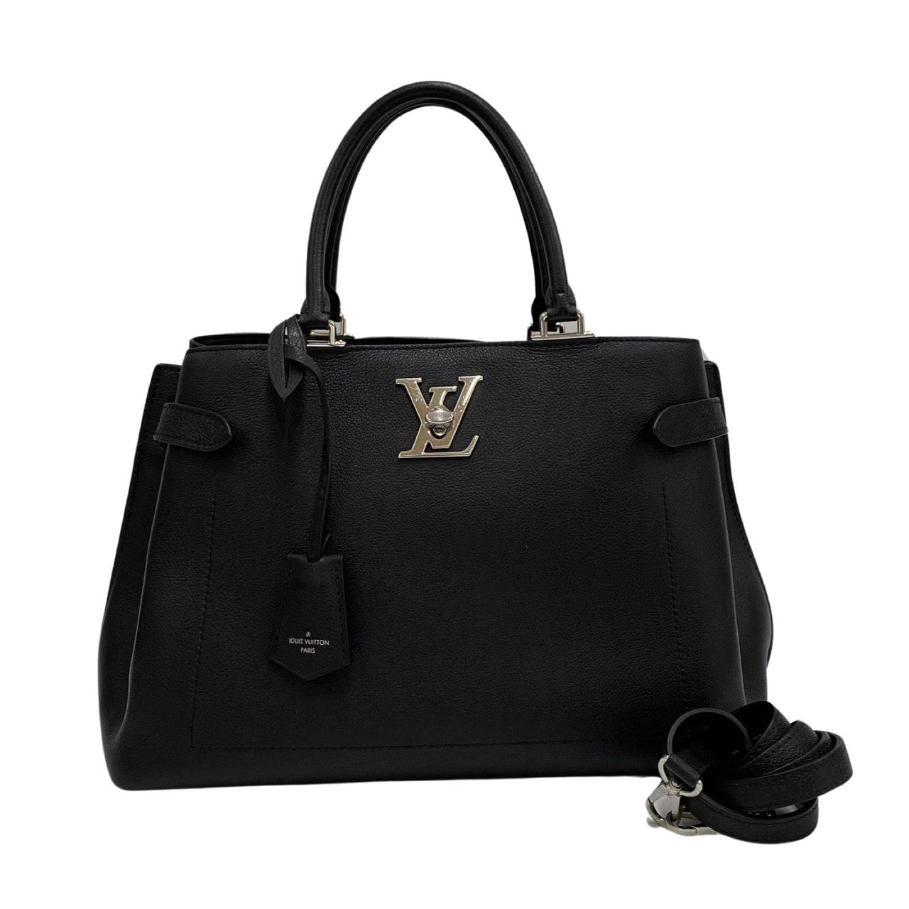Louis Vuitton Lock Me Turnlock Handbag Shoulder Bag Black