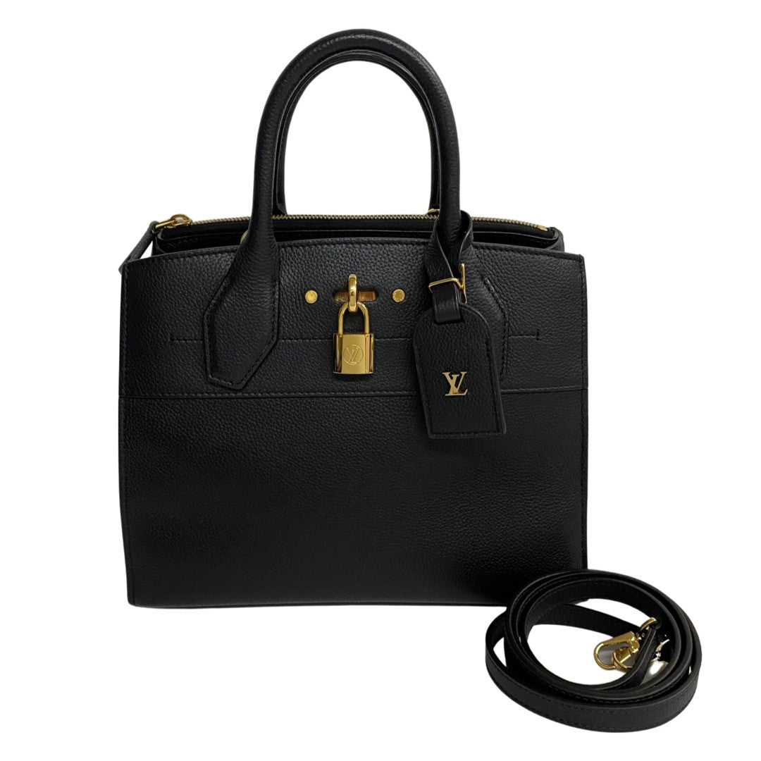 Louis Vuitton Leather Genuine PM Leather Handbag Black