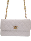 Chanel Mini Matelasse Chain Shoulder Bag White