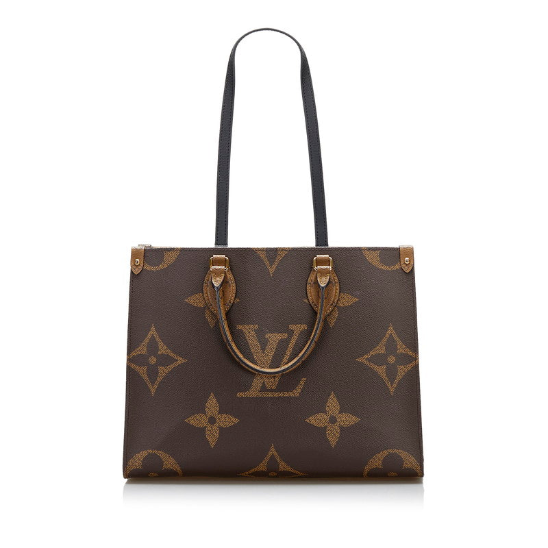 Louis Vuitton Reverse On the Go MM Shoulder Bag Brown Beige