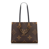 Louis Vuitton Reverse On the Go MM Shoulder Bag Brown Beige