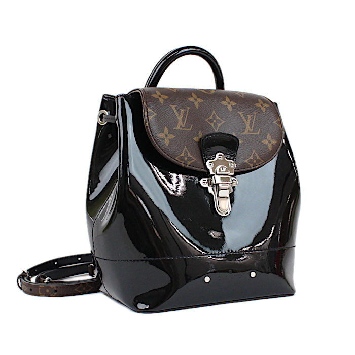 Louis Vuitton Monogram Patent Black Hot Springs Backpack Rucksack