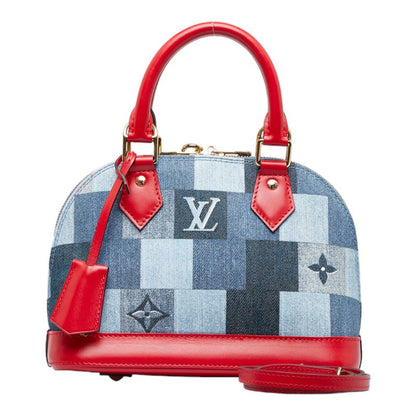 Louis Vuitton Monogram Denim Alma BB Shoulder Bag Blue Red