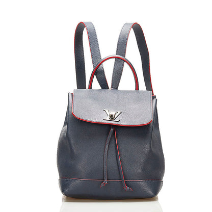 Louis Vuitton Lock Me Backpack Rucksack Marine Rouge Navy