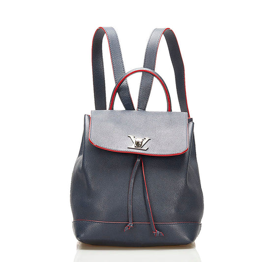 Louis Vuitton Lock Me Backpack Rucksack Marine Rouge Navy
