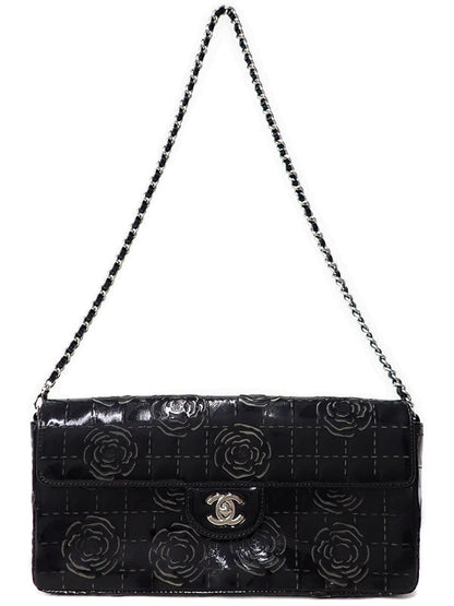 Chanel Camellia Chain Shoulder Bag Black