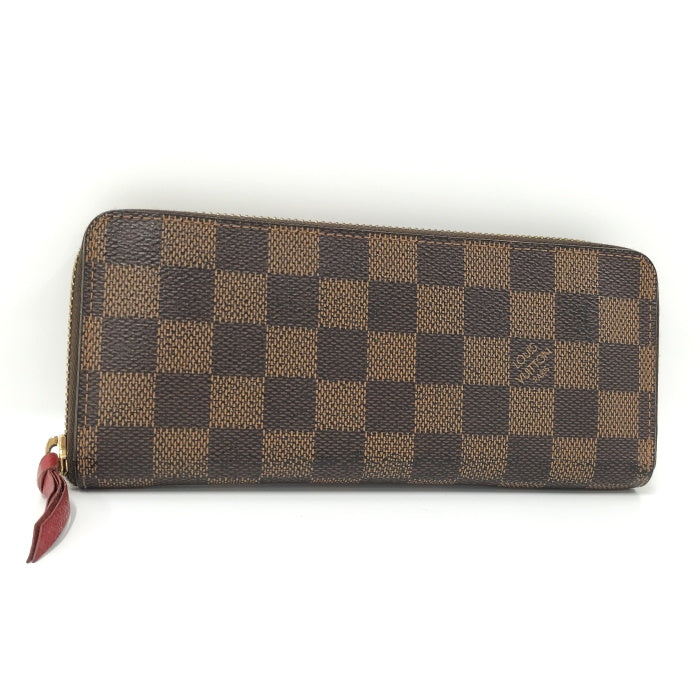 Louis Vuitton Portefeuille Clemence Round Zipper Long Wallet Damier Cerise