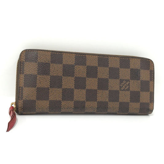 Louis Vuitton Portefeuille Clemence Round Zipper Long Wallet Damier Cerise