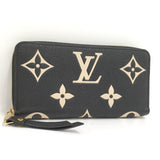 Louis Vuitton Zippy Wallet Round Zipper Long Wallet Monogram Amplant Black Beige