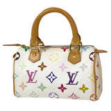 Louis Vuitton Mini Speedy Handbag Monogram Multicolor White
