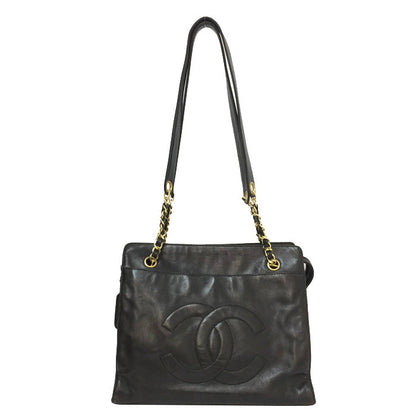 Chanel Here Mark Chain Tote Bag Dark Brown