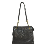 Chanel Here Mark Chain Tote Bag Dark Brown
