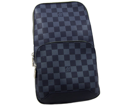 Louis Vuitton Damier Infini Avenue Sling Bag Navy Leather Calf