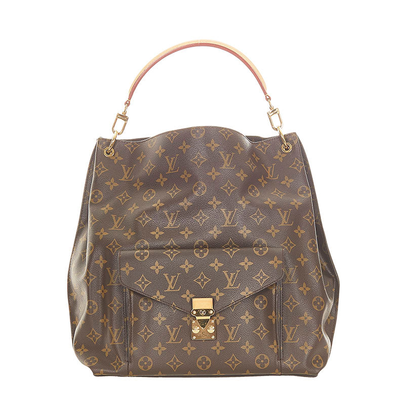 Louis Vuitton Monogram Metis Leather Handbag Brown