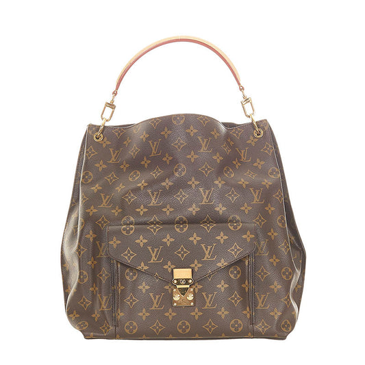 Louis Vuitton Monogram Metis Leather Handbag Brown