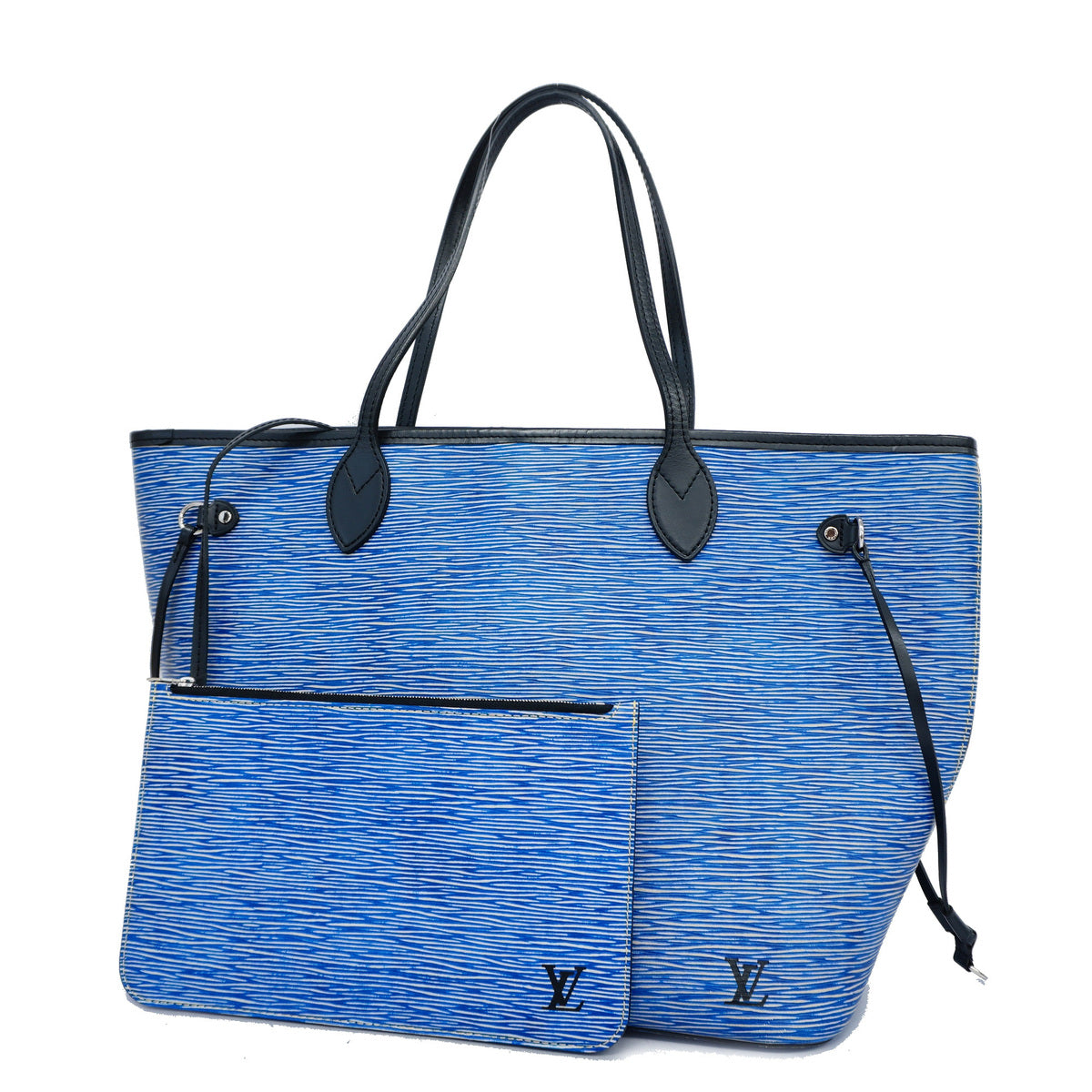 Louis Vuitton Tote Bag Epi Denim Neverfull MM Denim Blue
