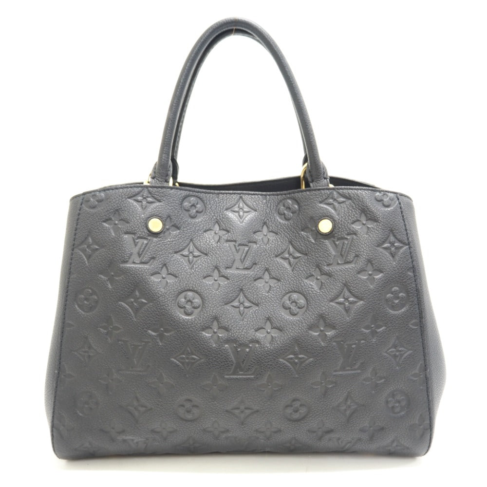Louis Vuitton Montaigne MM Monogram Emplant Handbag Black