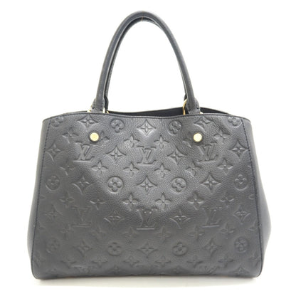Louis Vuitton Montaigne MM Monogram Emplant Handbag Black