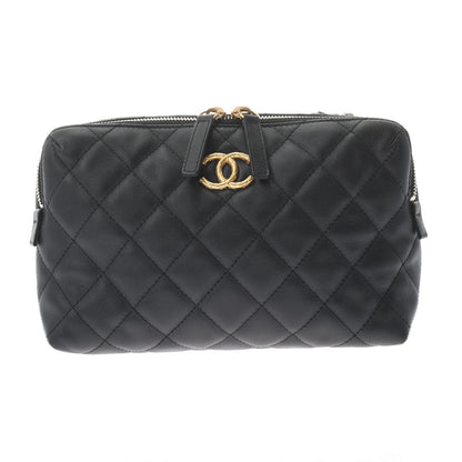 Chanel Matelasse Bowling Bag Black Gold Hardware Calfskin Shoulder Bag