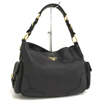 Prada Shoulder Bag Leather Black