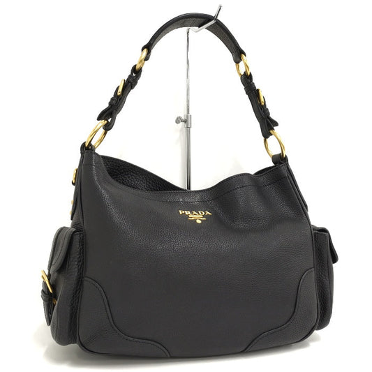 Prada Shoulder Bag Leather Black