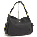 Prada Shoulder Bag Leather Black