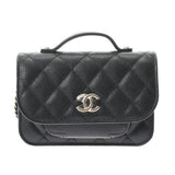 Chanel Matelasse Infinity Mini Black Gold Hardware Grained Calfskin Chain Wallet