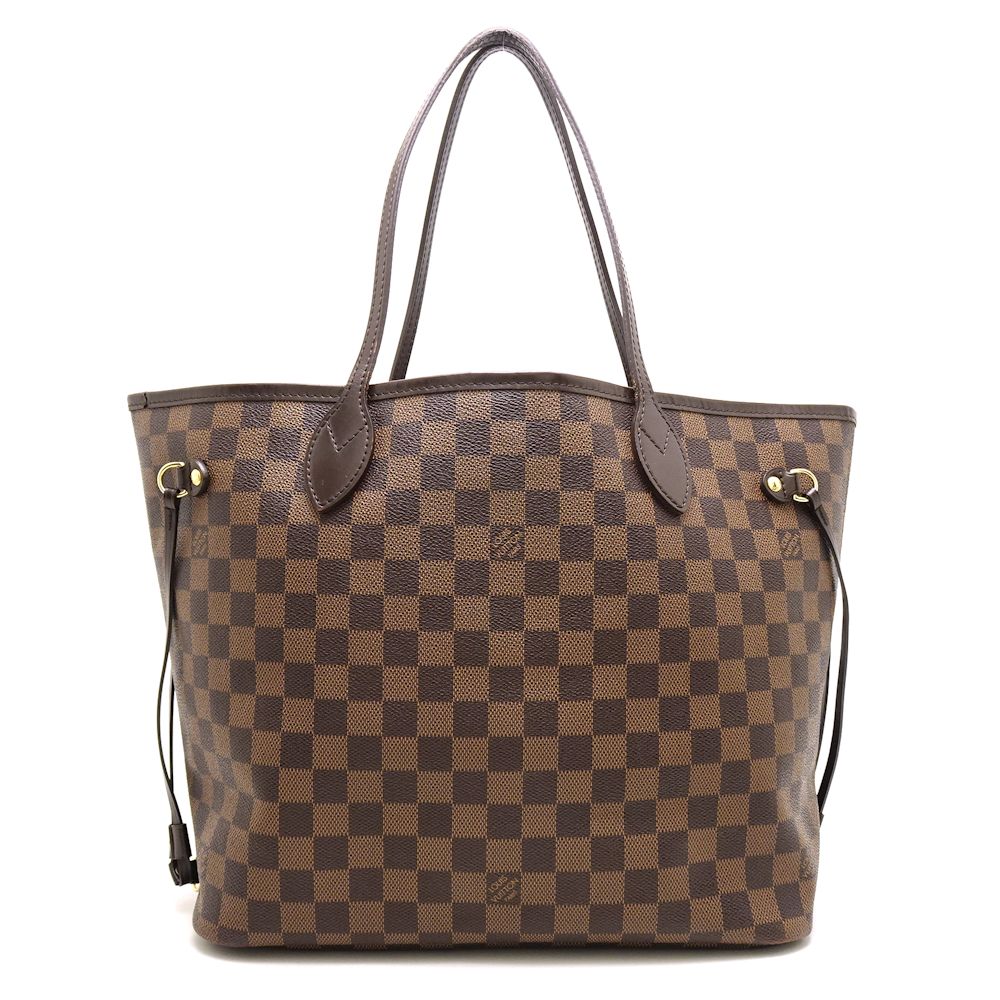 Louis Vuitton Damier Neverfull MM Ebene Tote Bag Brown