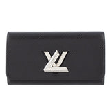 Louis Vuitton Epi Zipper Long Wallet Portefeuille Twist Noir Black