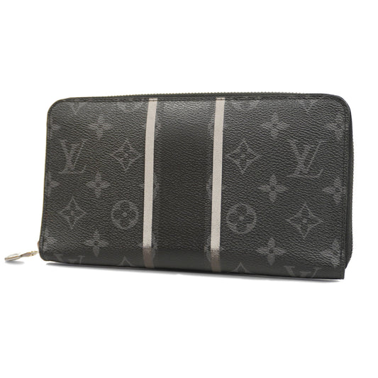 Louis Vuitton Bifold Long Wallet Monogram Eclipse Fragment Zippy Organizer