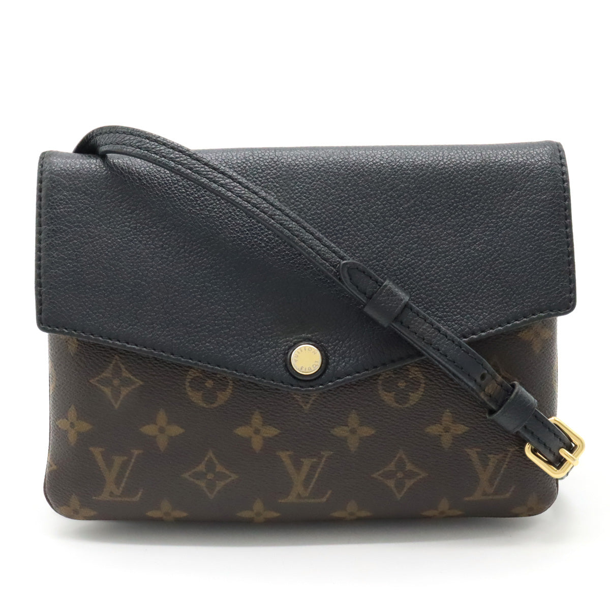 Louis Vuitton Monogram Twice Shoulder Bag Pochette Diagonal Noir Black