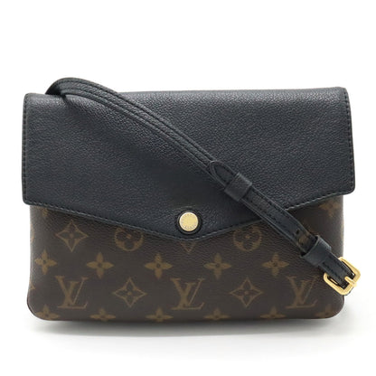 Louis Vuitton Monogram Twice Shoulder Bag Pochette Diagonal Noir Black