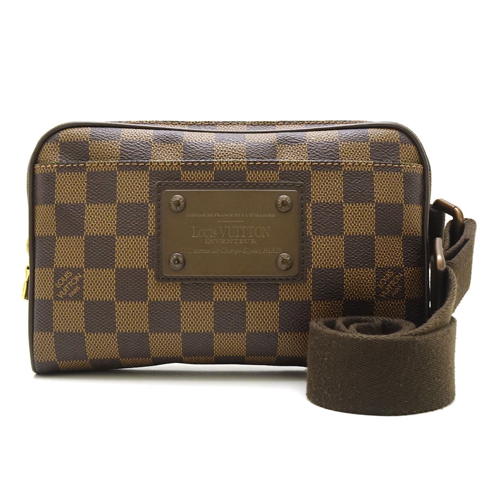 Louis Vuitton Damier Brooklyn Ebene Body Bag Waist Pouch Brown